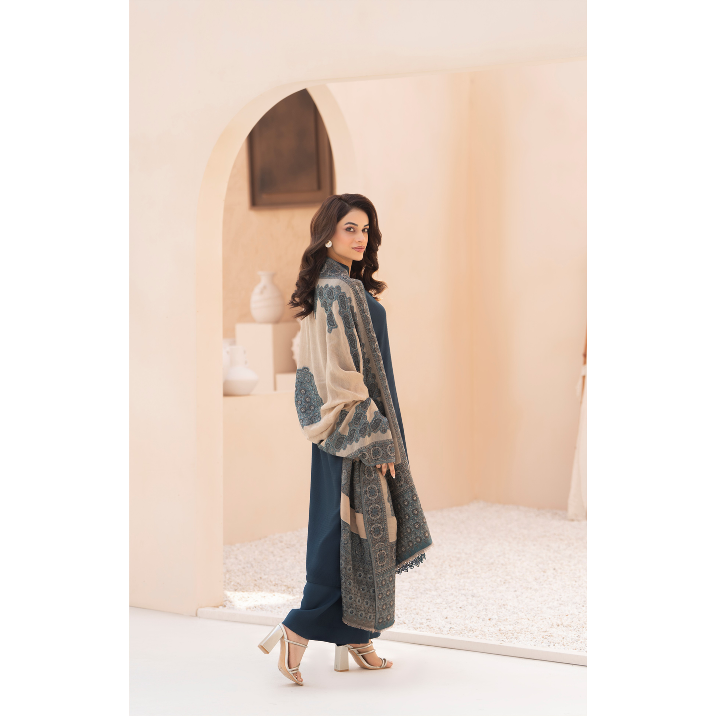 RA-23 Dhanak Dress with Kashmiri Wool Shawl 3 Pc Collection |Ready to Wear | Winter Collection | Raniya.h