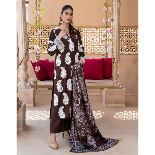 3 Pc Embroidered Dhanak Ready to Wear Dress - Raniya.h | UMRAH0501