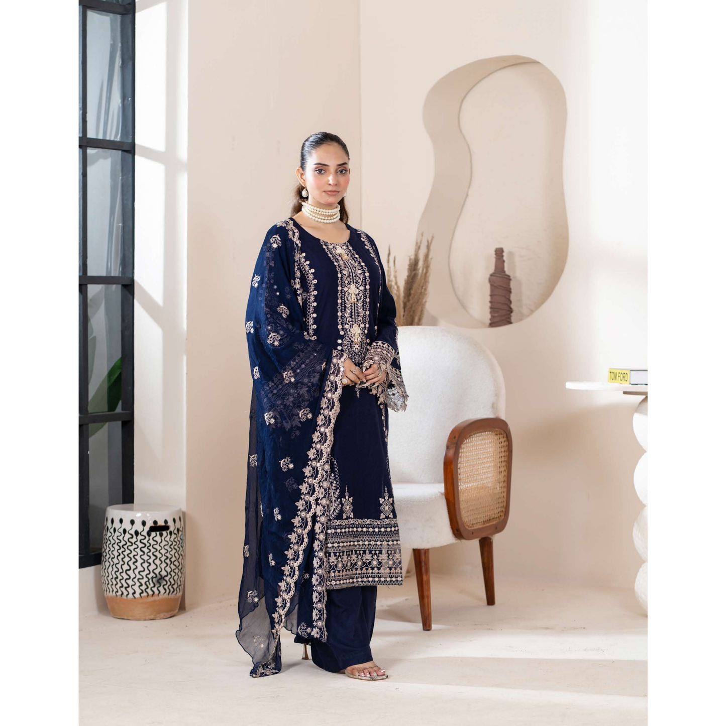 UMRZ-52 "Edenrobe LUX " Embroidered Linen Collection By Rangz