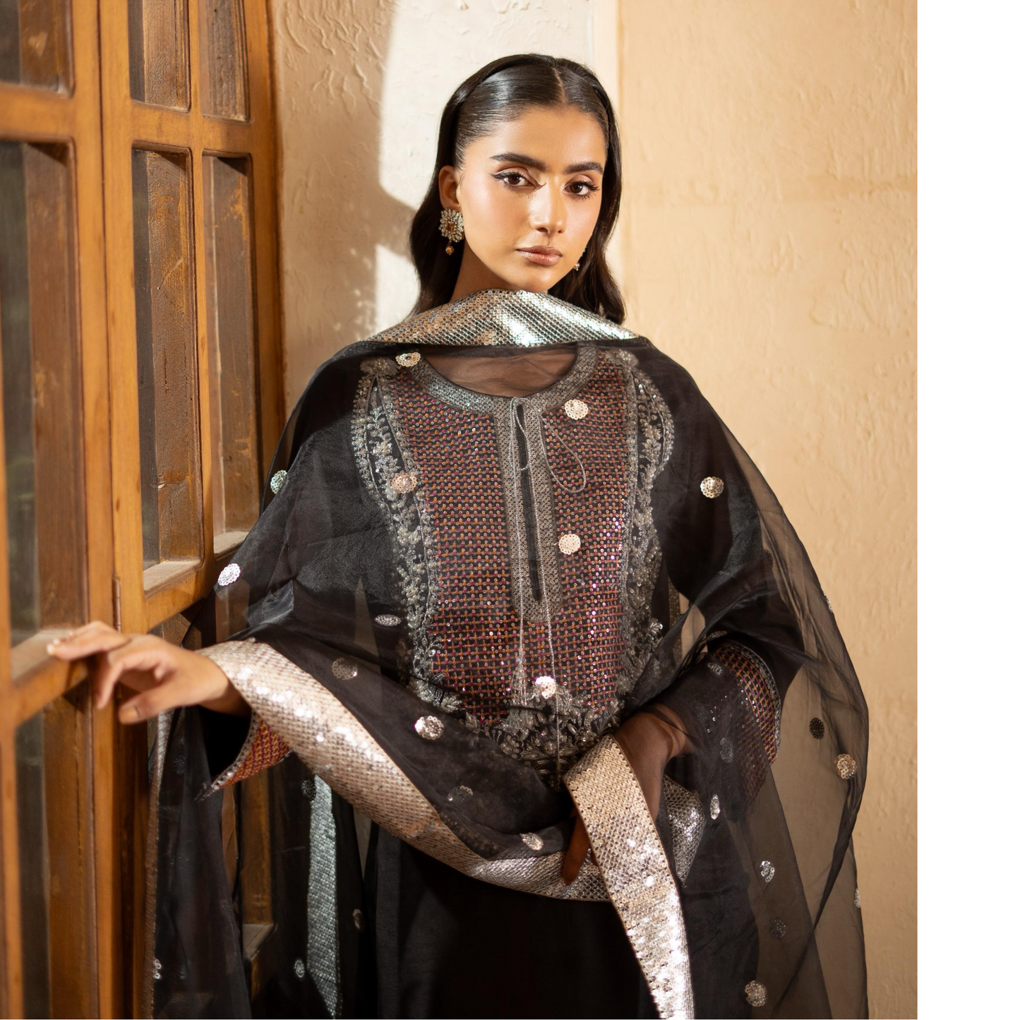 3 Pc Embroidered Raw Silk Farshi Shalwar kameez Pakistani Dress | Ready to wear | Raniya.h URA-14