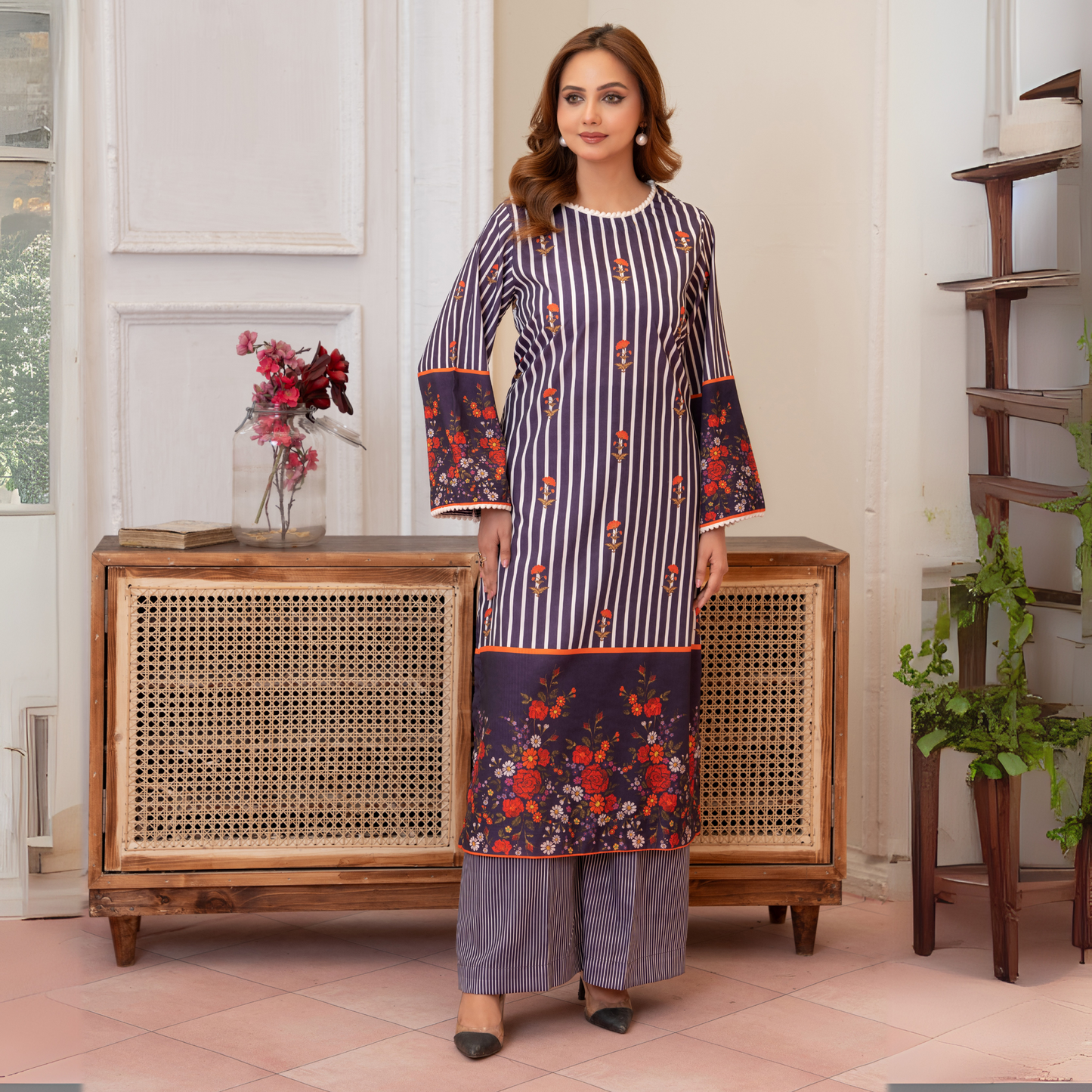 RA-16 2 Printed Silk Pakistani Co-Ords Set | Ready to Wear | Raniya.h