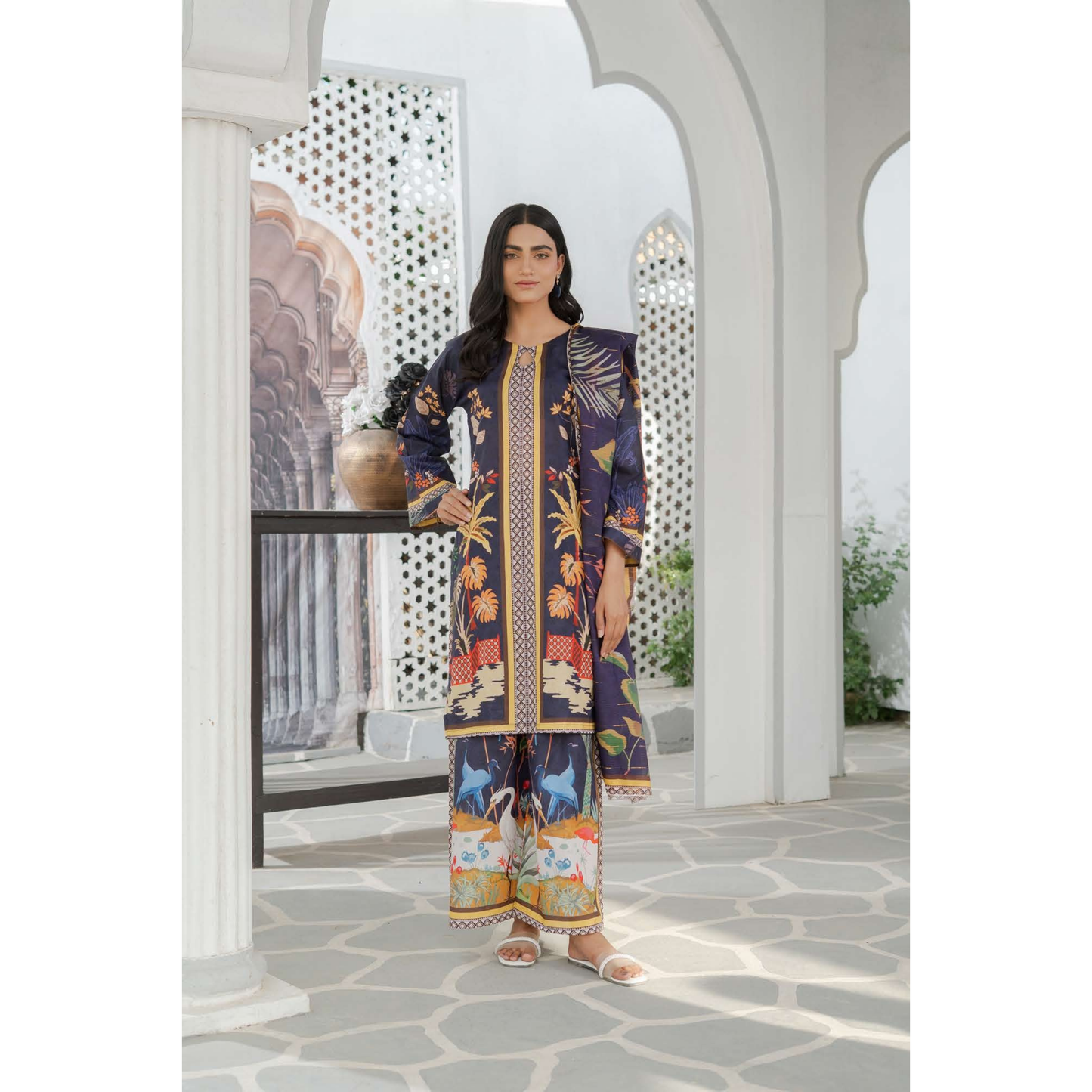 UMRZ-46 3 Pc Pakistani Printed Summer Lawn Collection by Rangz