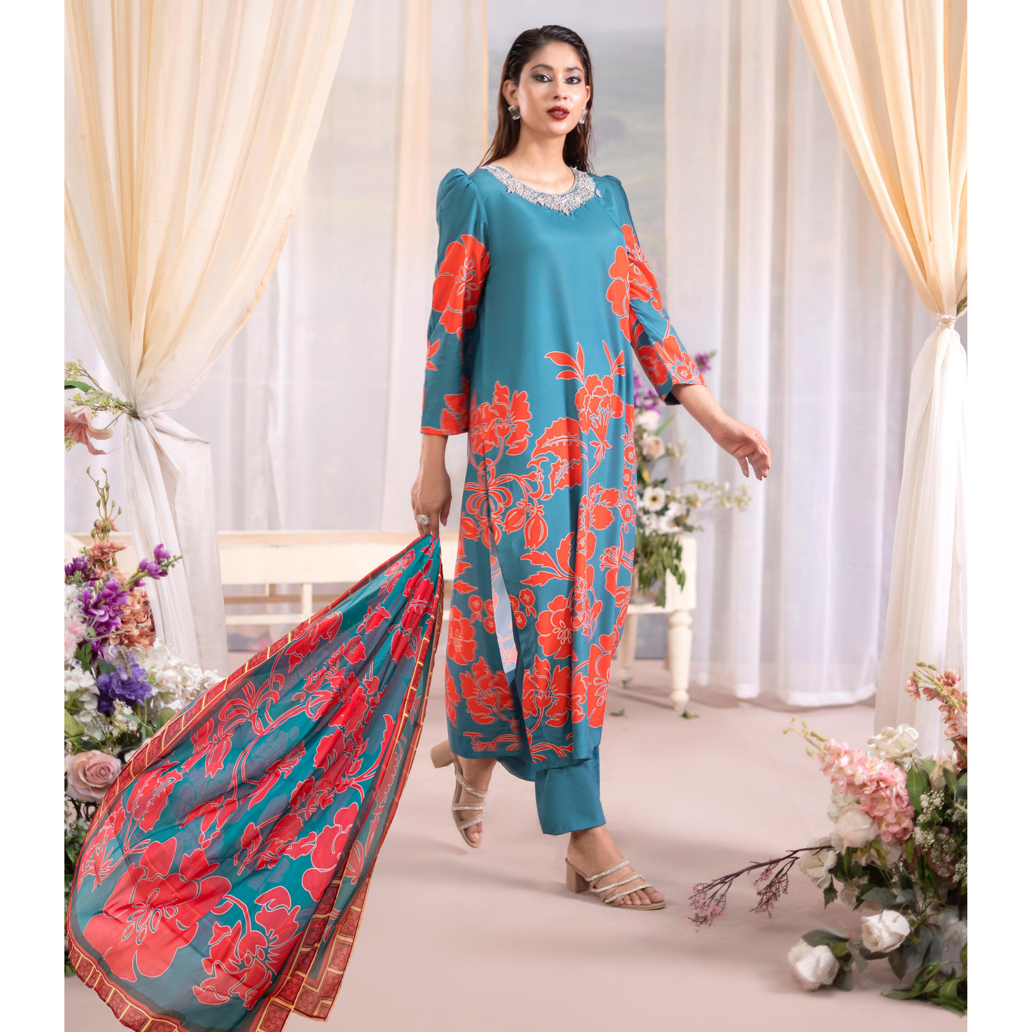 RA-20 3 Pc Printed Silk Collection |Ready to Wear | Raniya.h