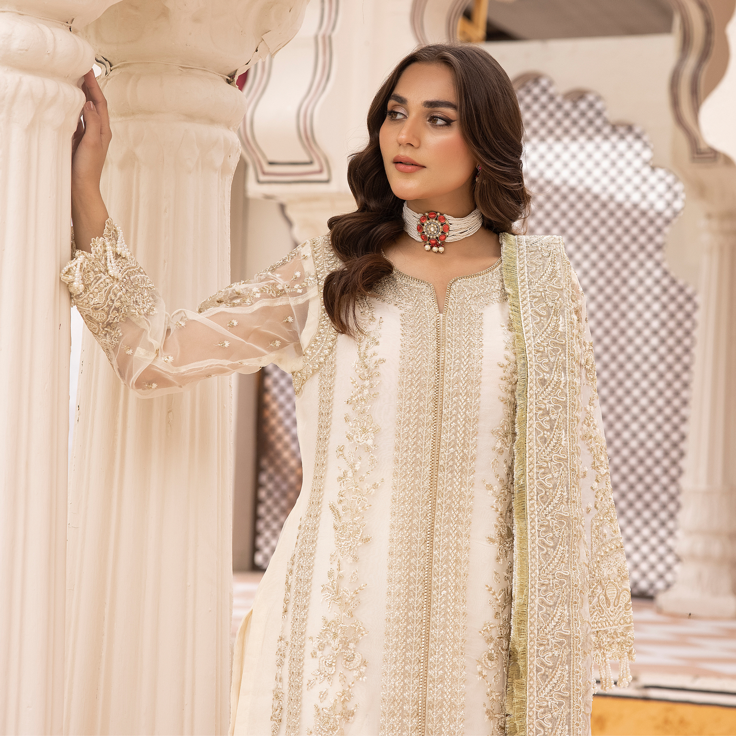 UMS-30 "Nureh" by Simrans 3 Pc Ready to Wear Pakistani Festive Collection