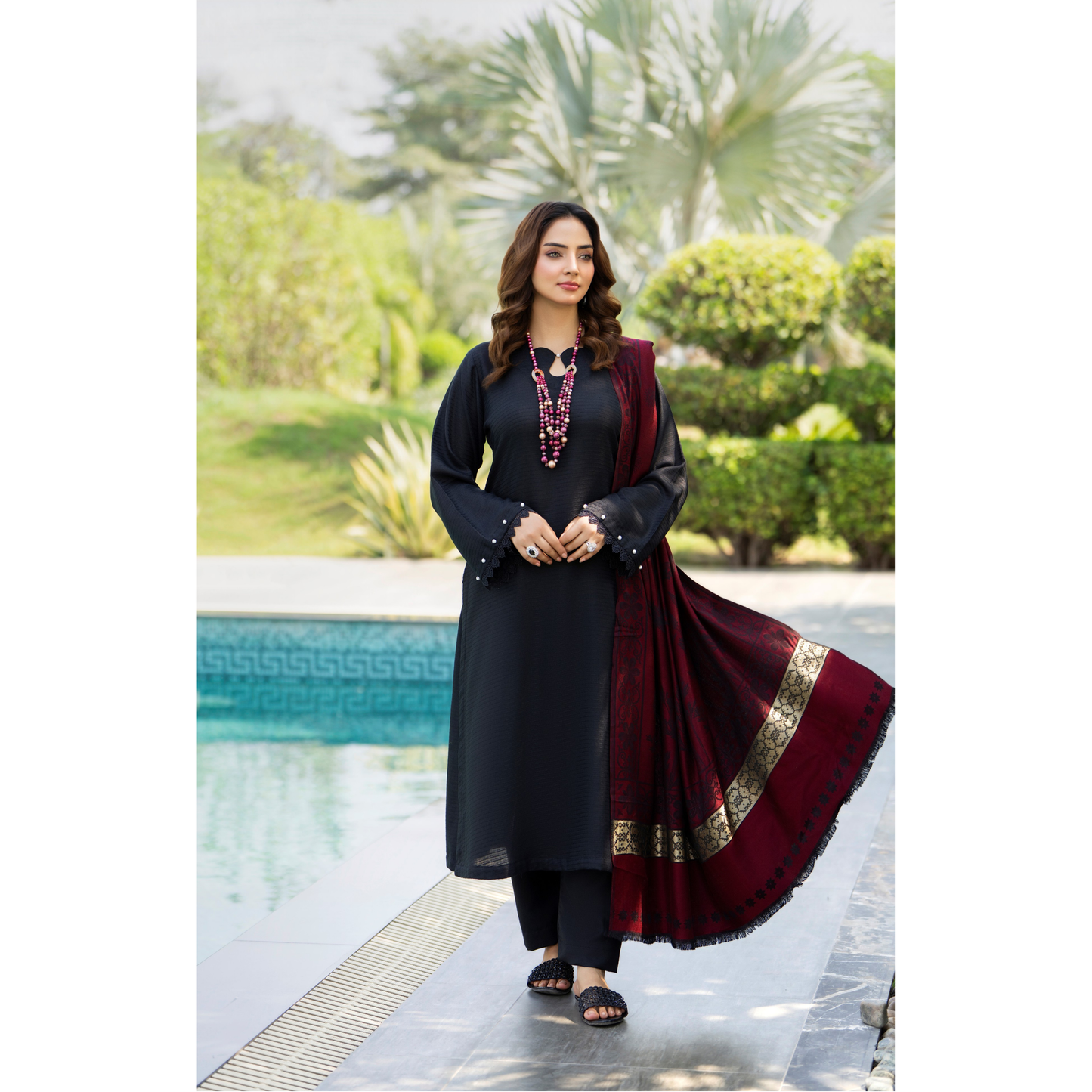RA-23 Dhanak Dress with Kashmiri Wool Shawl 3 Pc Collection |Ready to Wear | Winter Collection | Raniya.h