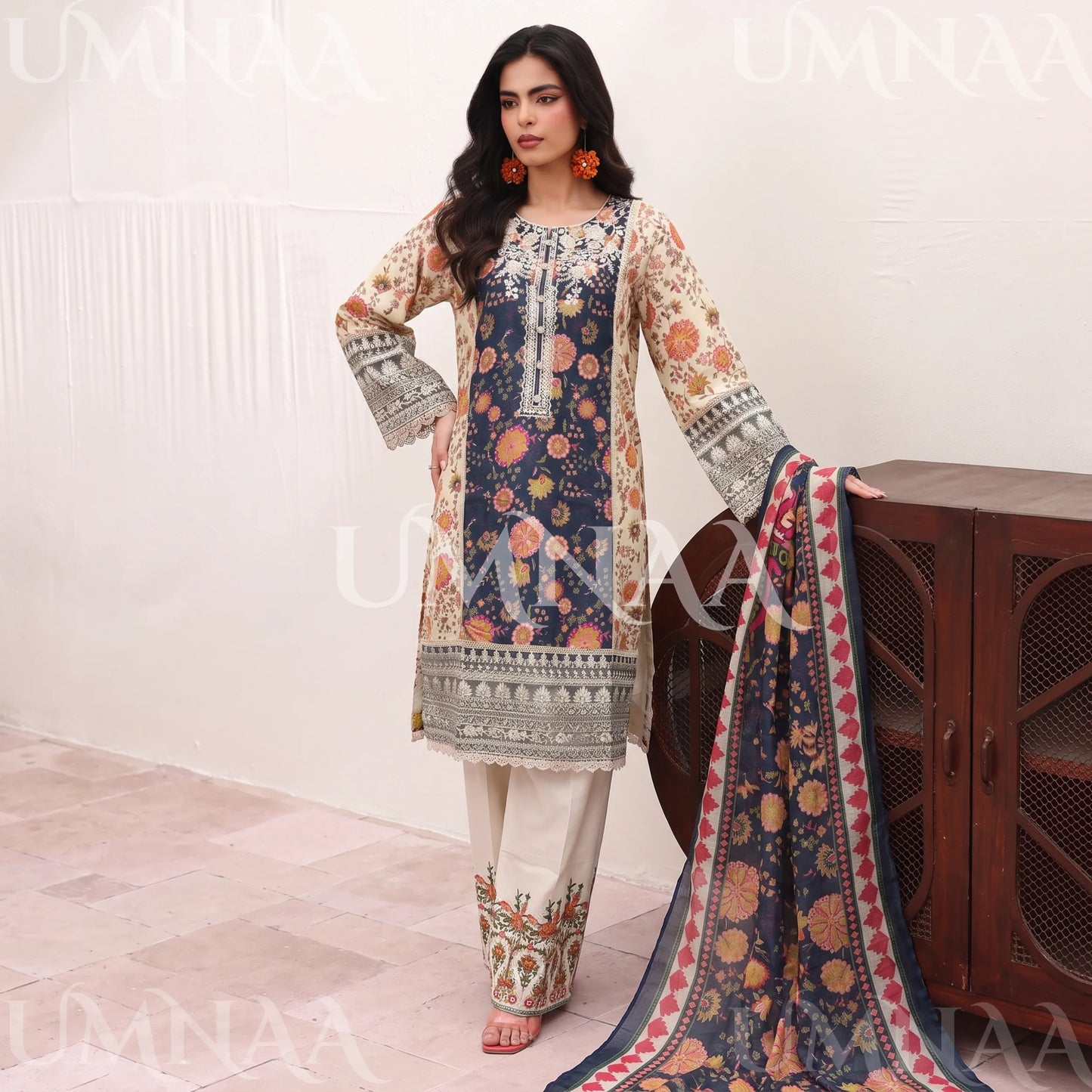 UA-334 Embroidered Viscose 3 Pc Collection Ready to Wear Pakistani Asian clothes by Umnaa