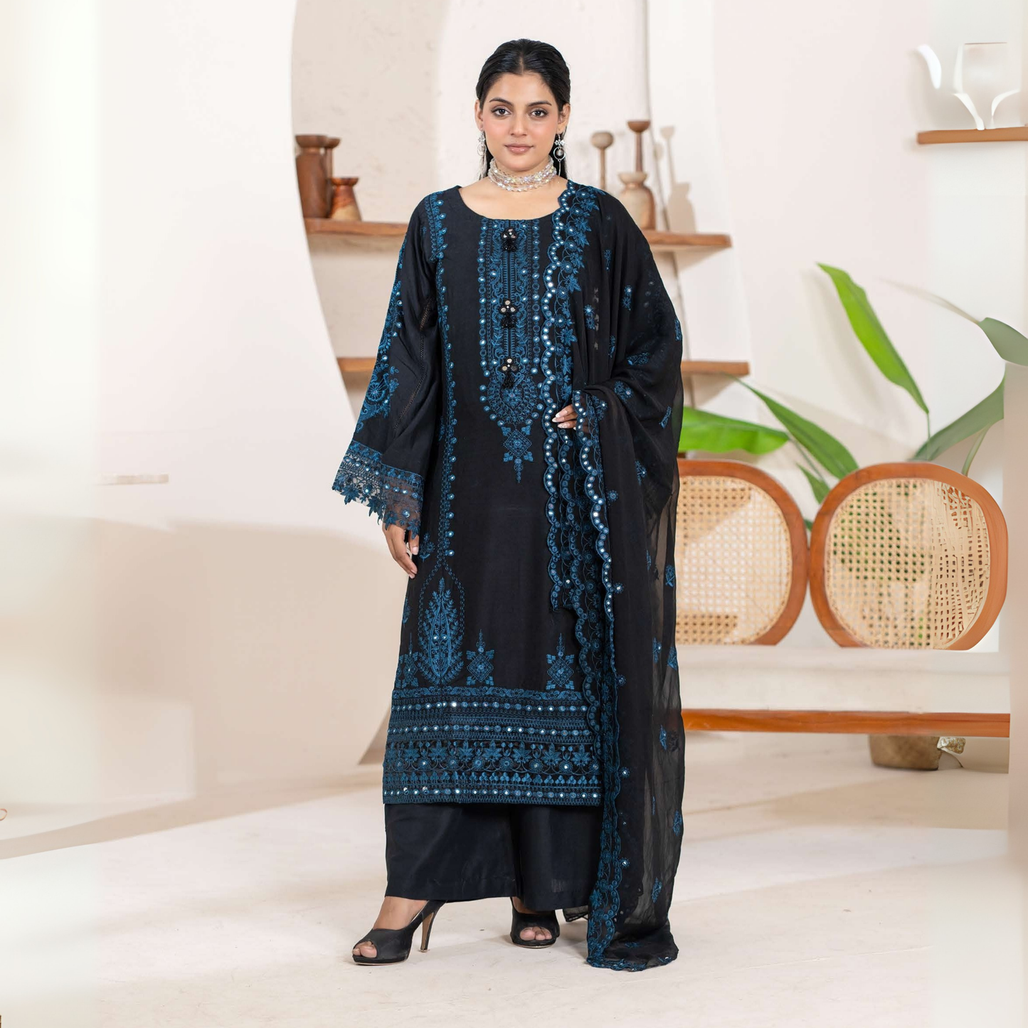 UMRZ-52 "Edenrobe LUX " Embroidered Linen Collection By Rangz