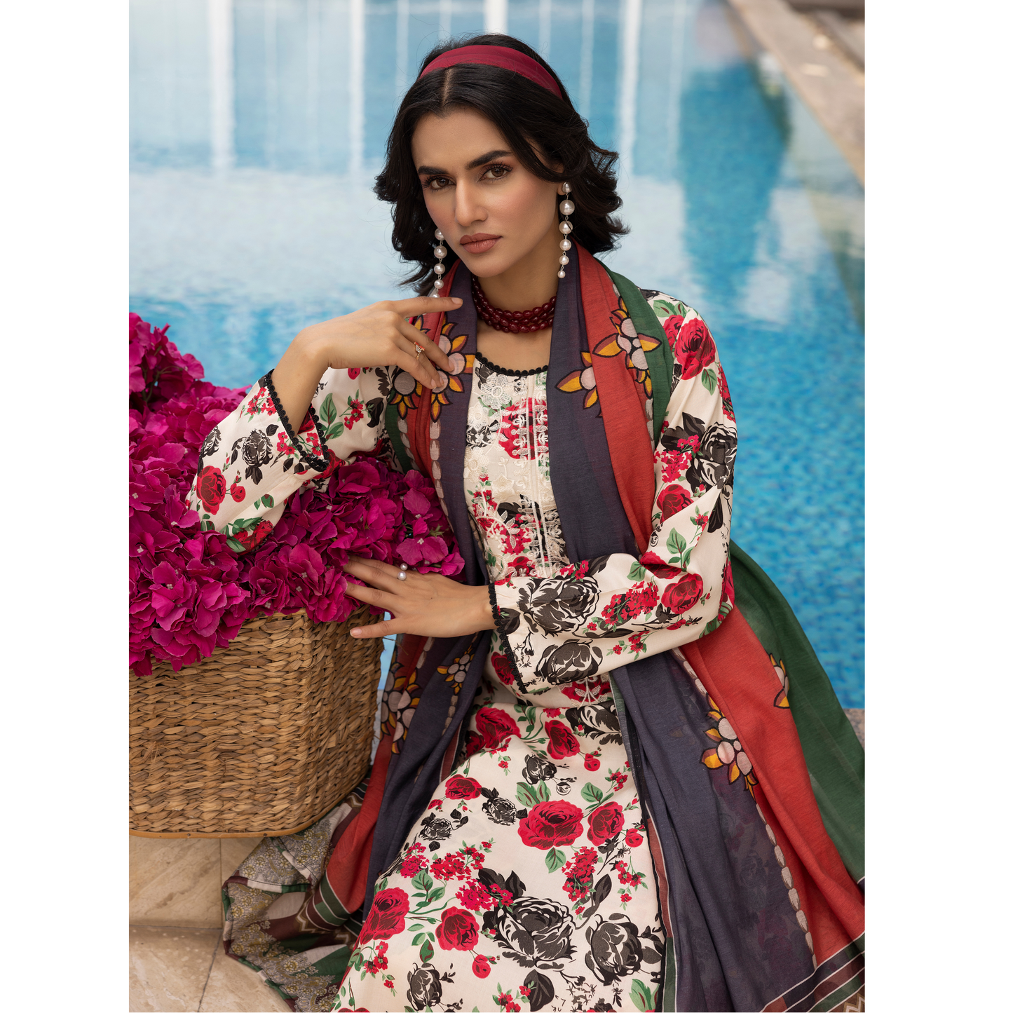 UMS-32 Baroque x Simrans Printed Linen Collection | Ready to Wear | Asian Clothes