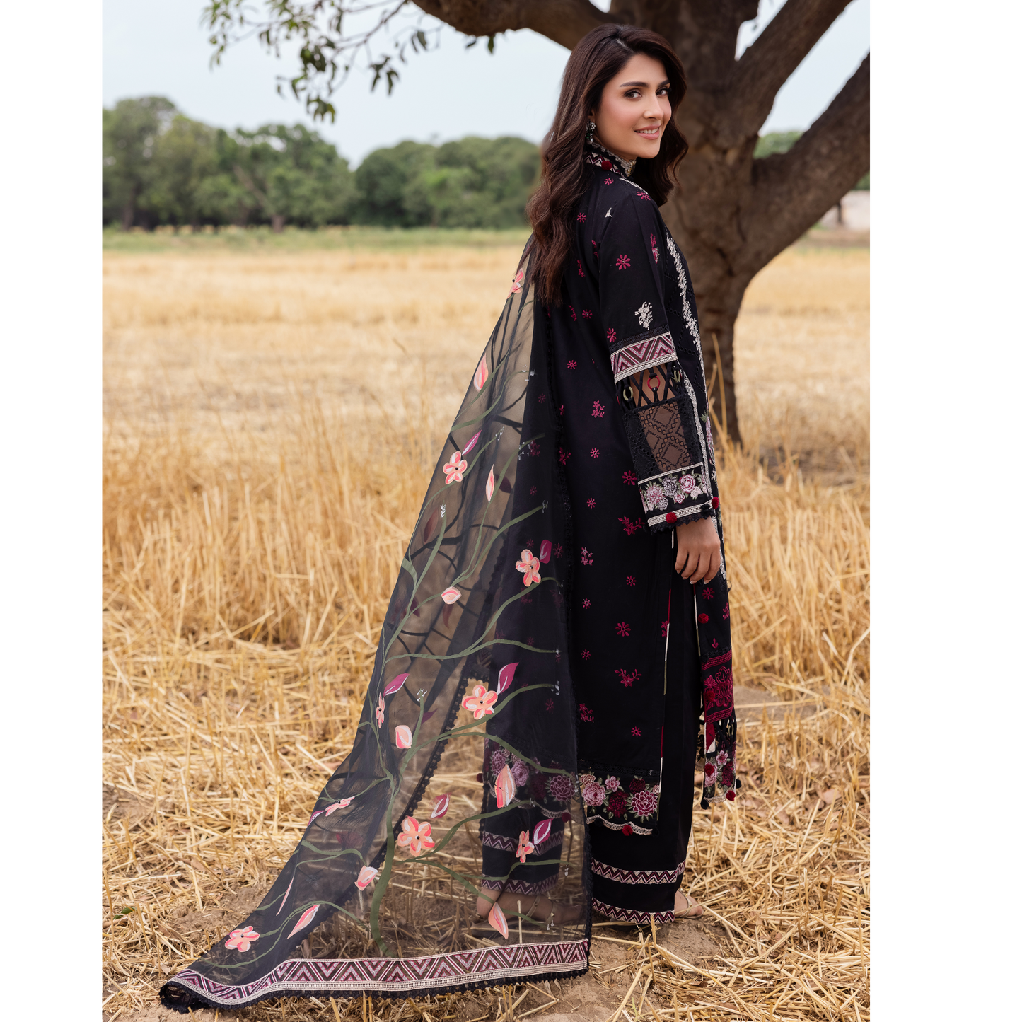 UAL-105 Luxury Festive Lawn Embroidered Mother–Daughter Matching Outfit Set by ALLY'S