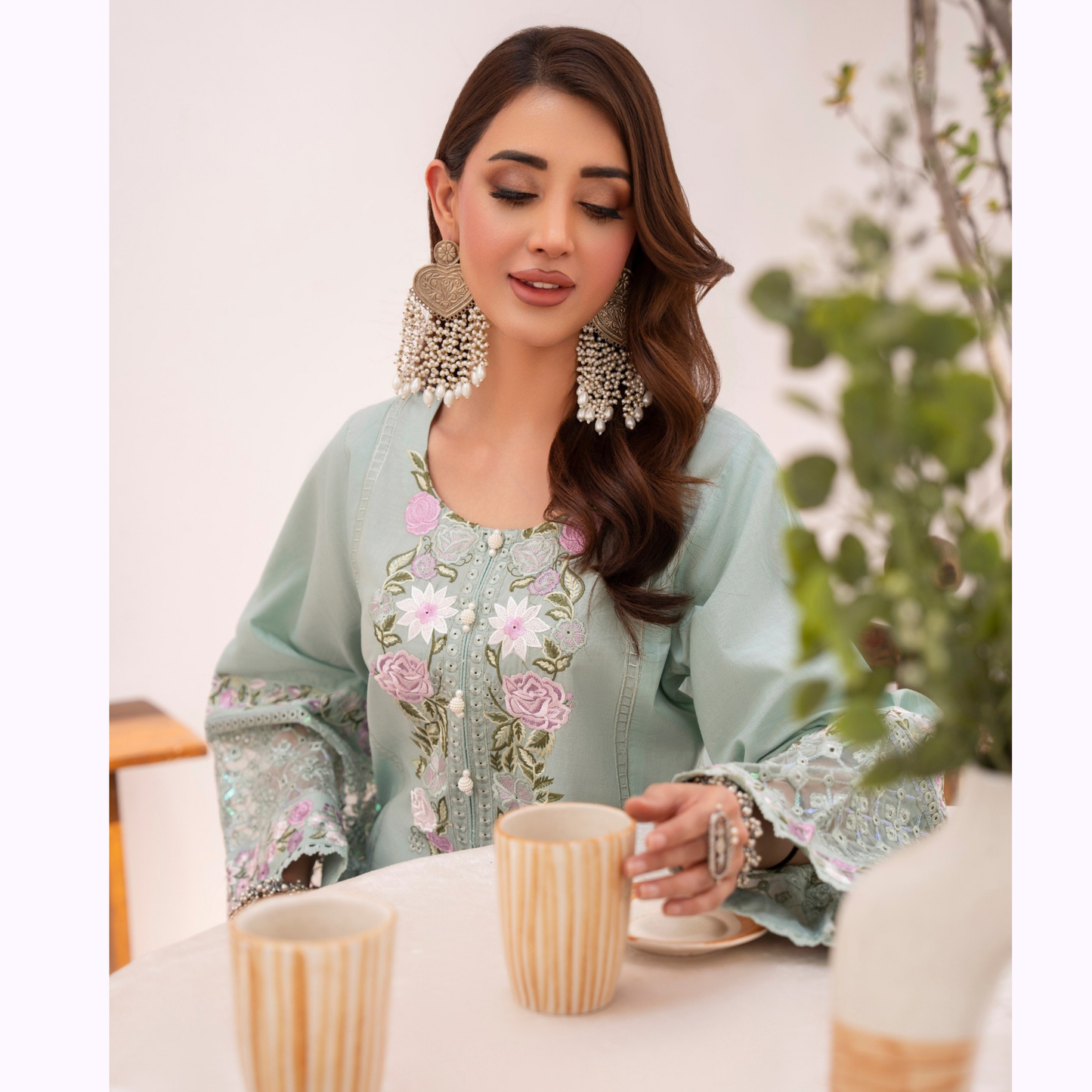 KC-1478 Embroidered Luxury Chikankari Cambric Cotton Collection | Ready to Wear | Karma Collection