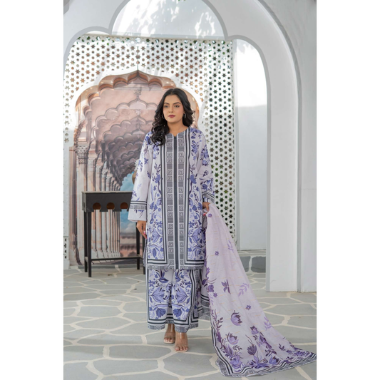 UMRZ-47 3 Pc Pakistani Printed Summer Lawn Collection by Rangz