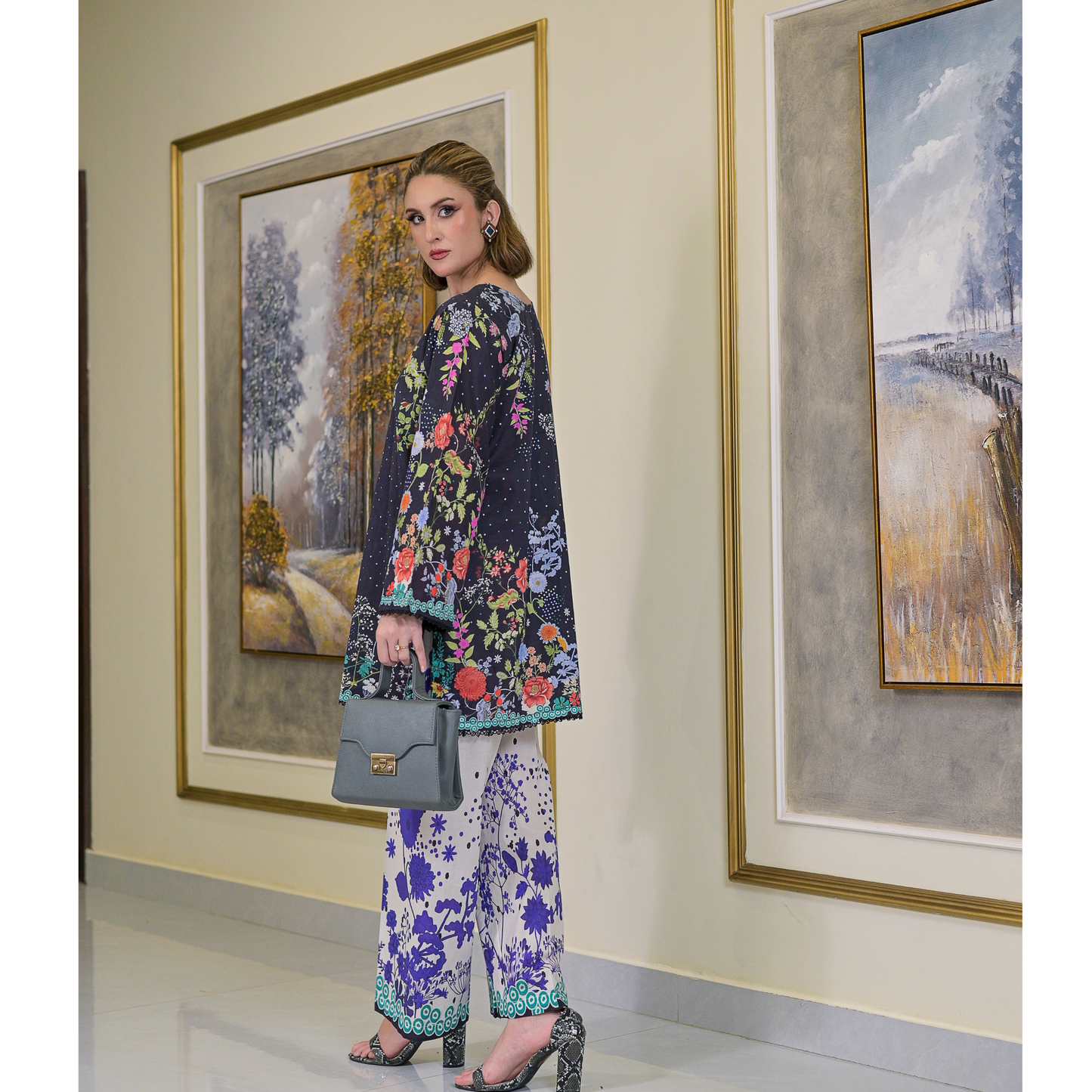 USN-17 Printed Cambric Cotton Co-Ords Set by Saphron