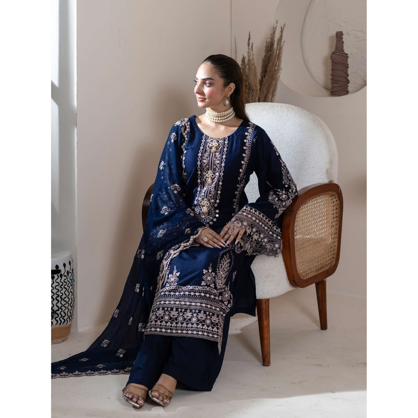 UMRZ-52 "Edenrobe LUX " Embroidered Linen Collection By Rangz
