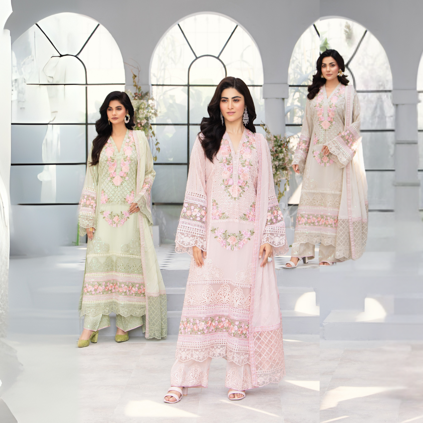 3 Piece Luxury Chiffon Ready to Wear Collection | karma Collection UMKC0902
