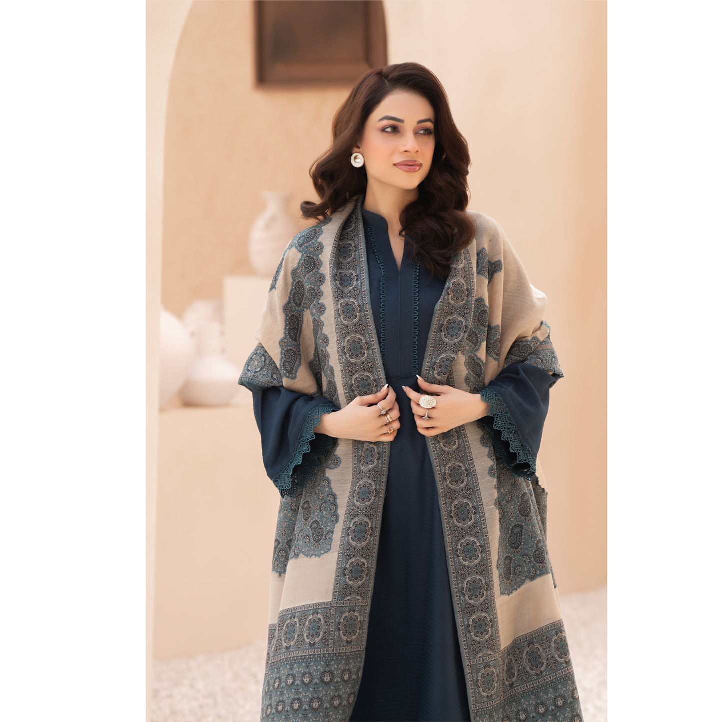 RA-23 Dhanak Dress with Kashmiri Wool Shawl 3 Pc Collection |Ready to Wear | Winter Collection | Raniya.h