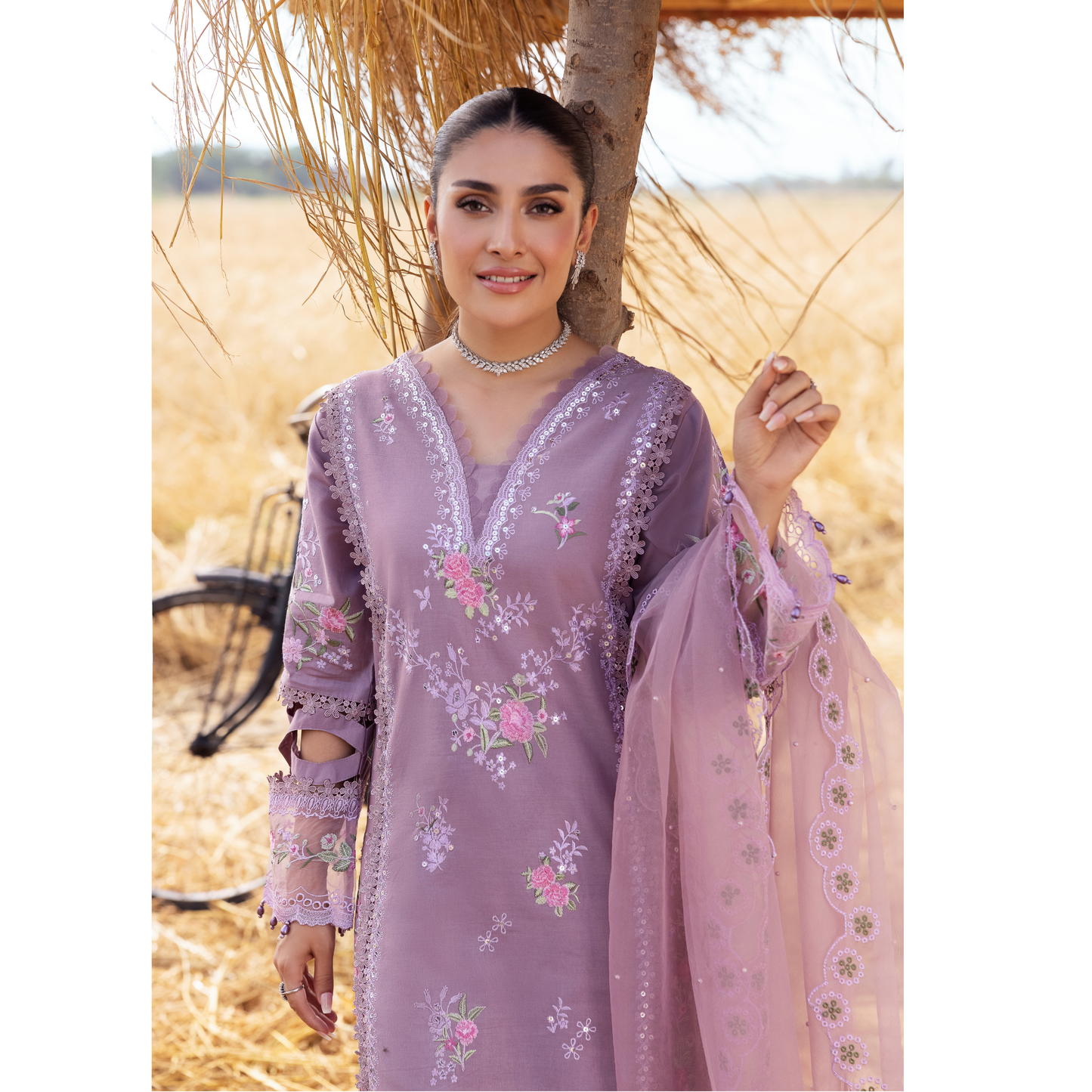 UAL-105 Luxury Festive Lawn Embroidered Mother–Daughter Matching Outfit Set by ALLY'S