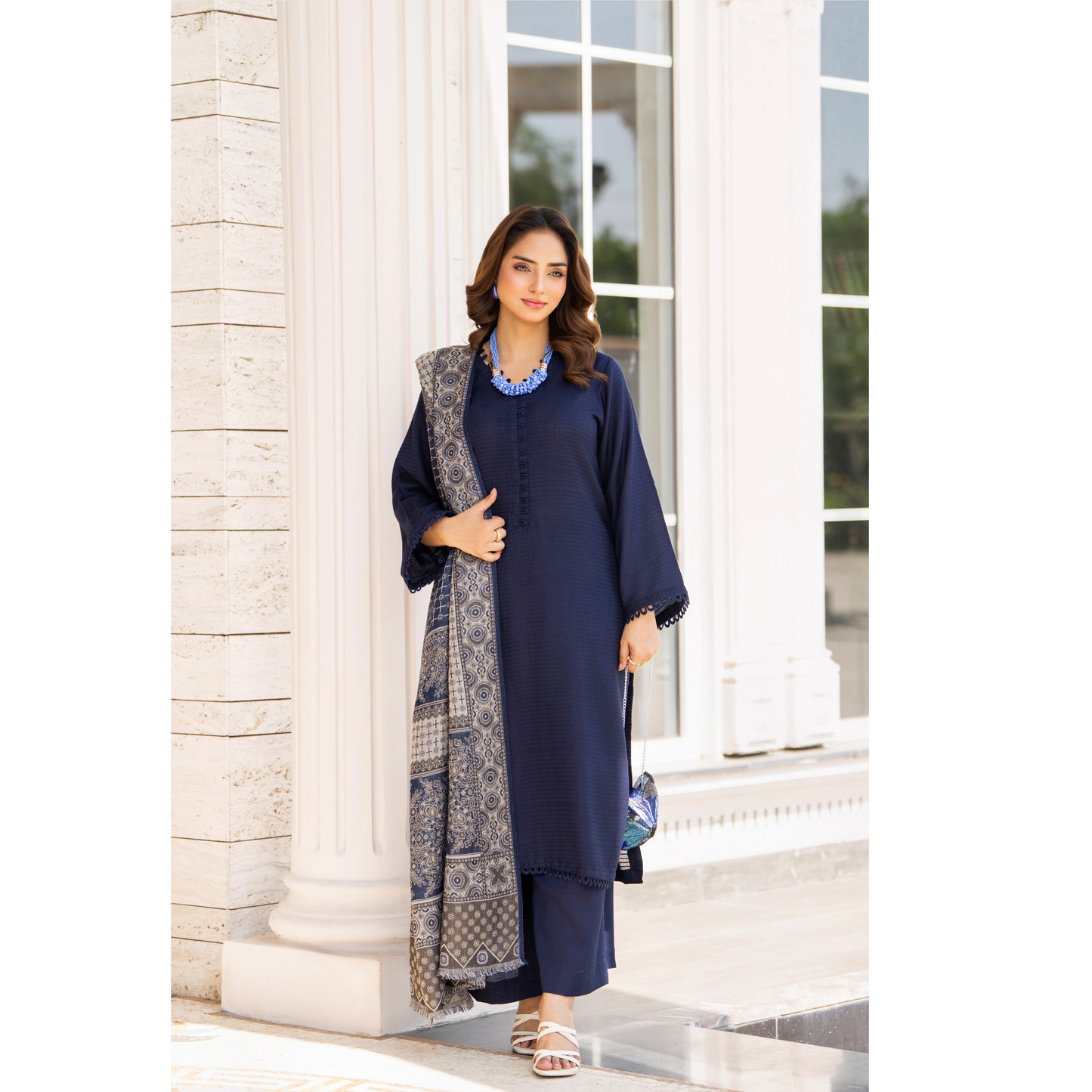RA-23 Dhanak Dress with Kashmiri Wool Shawl 3 Pc Collection |Ready to Wear | Winter Collection | Raniya.h