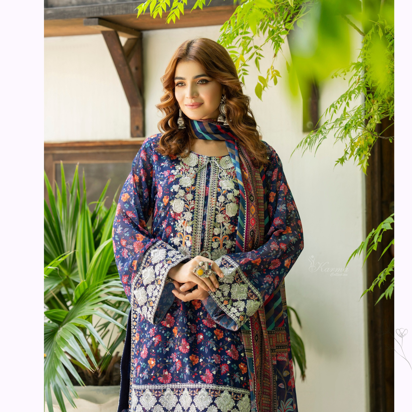 "Khumaar" Embroidered Georgette Collection by karma Collection Asian Wear Pakistani Dresses