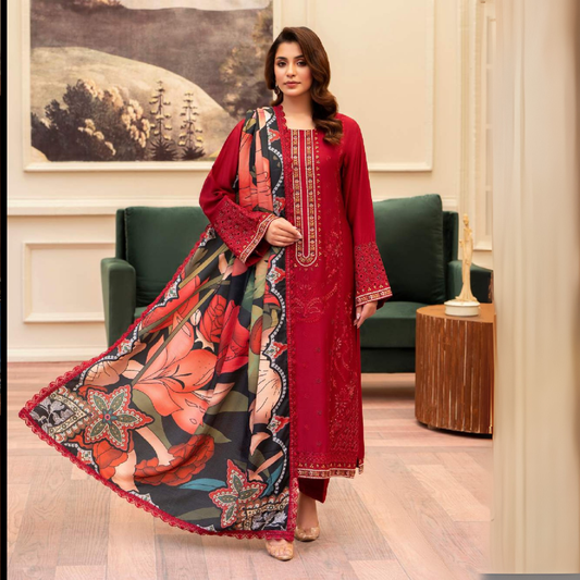 3 Pc Ready to Wear Embroidered Collection | Karma Collection | UMKC01001