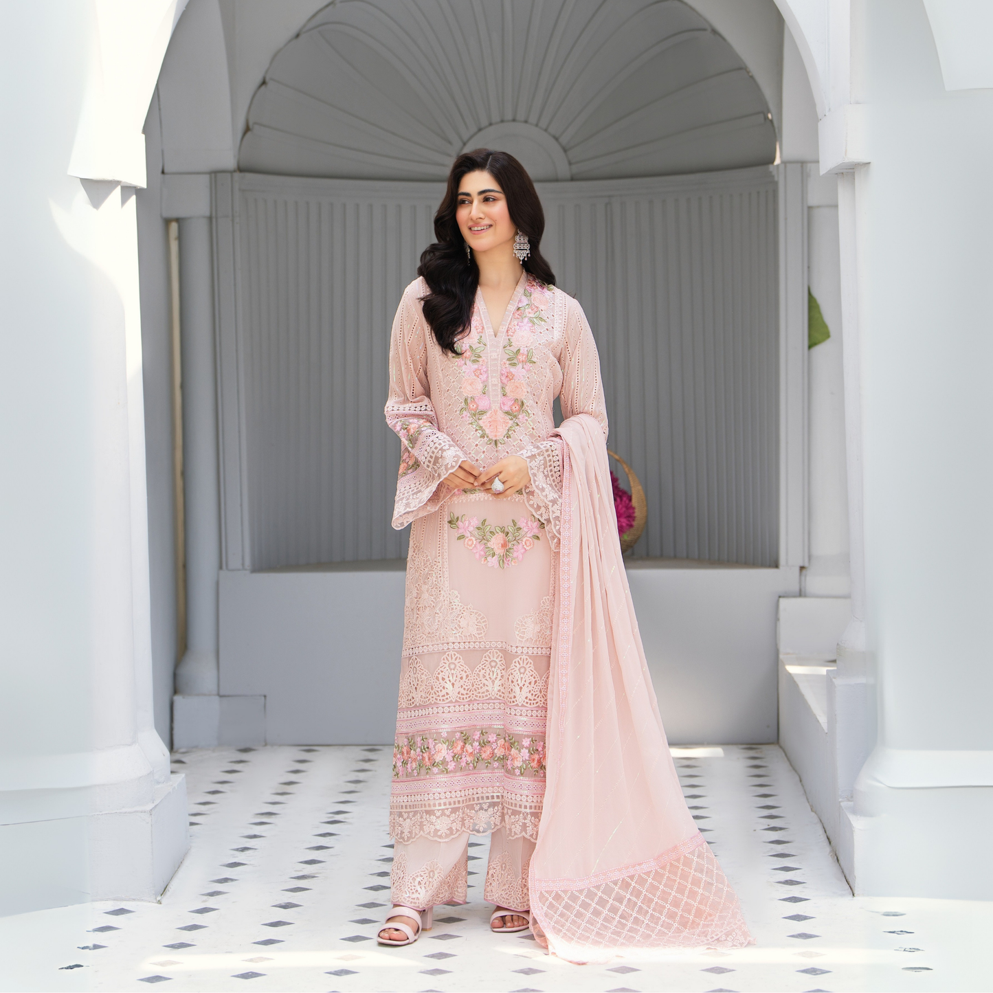 3 Piece Luxury Chiffon Ready to Wear Collection | karma Collection UMKC0902