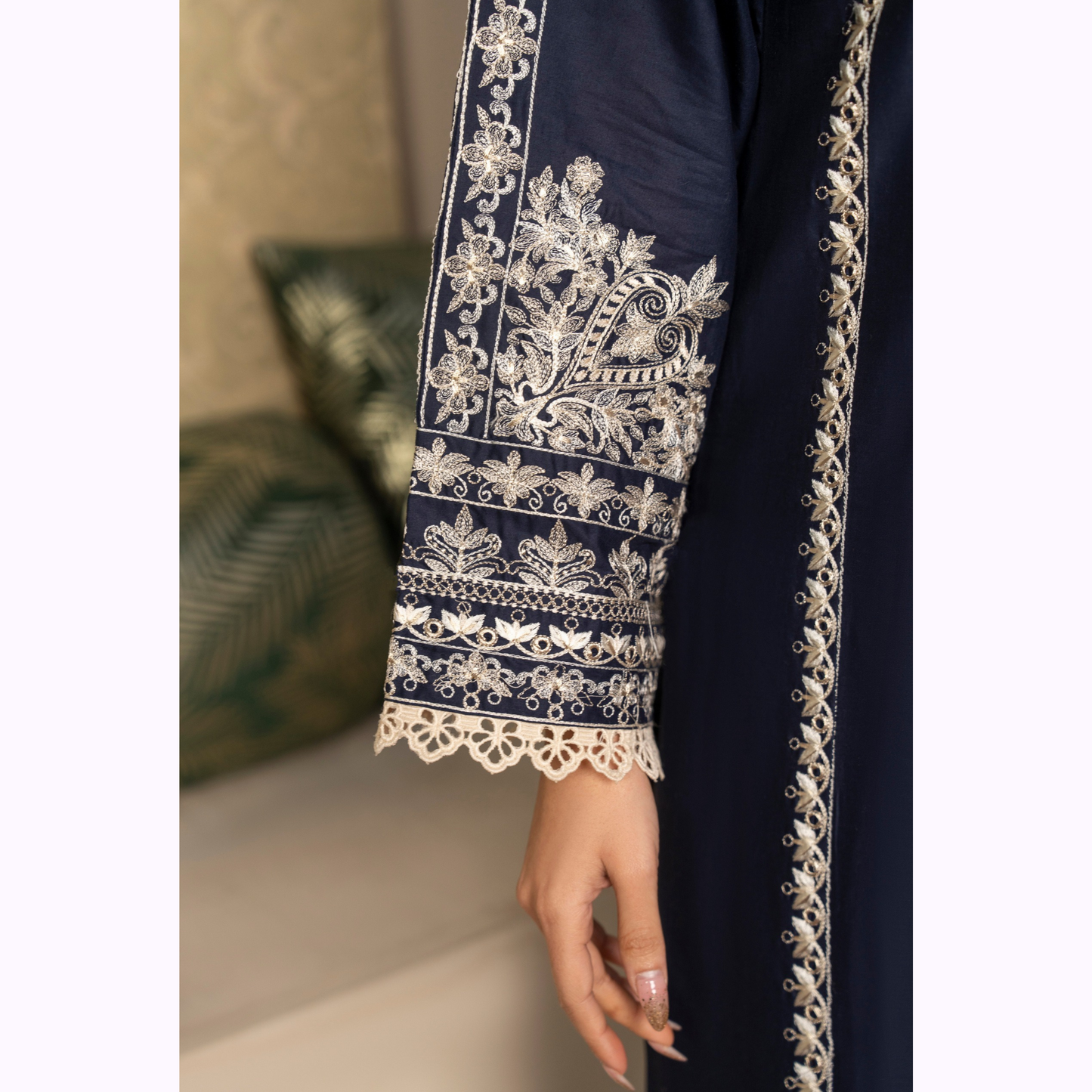 UKC-28 Embroidered Cambric Cotton Ready to Wear 3 Pc - Karma Collection