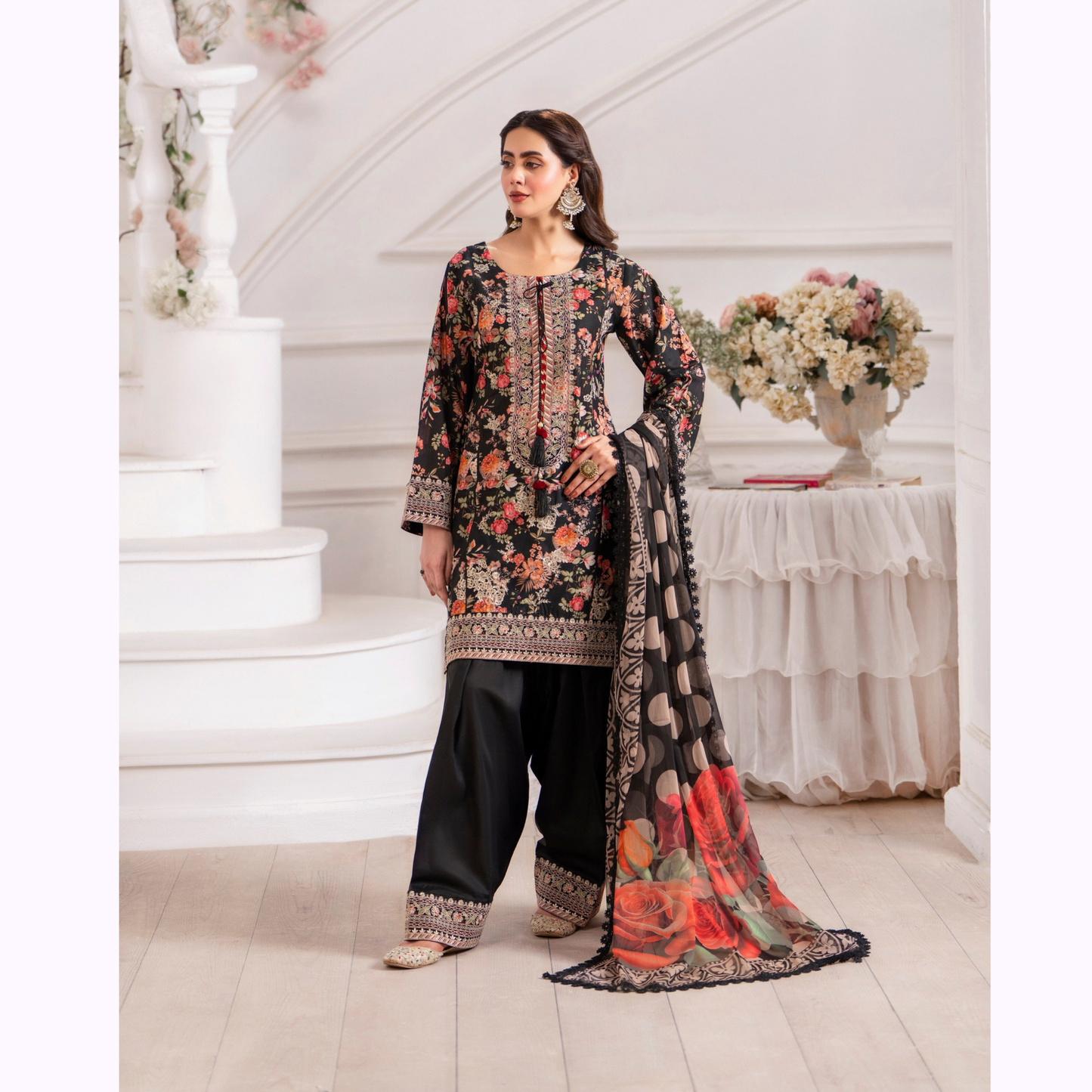 3 Pc Luxury Embroidered trendy Farshi Shalwar Collection | Eid Wear | karma collection