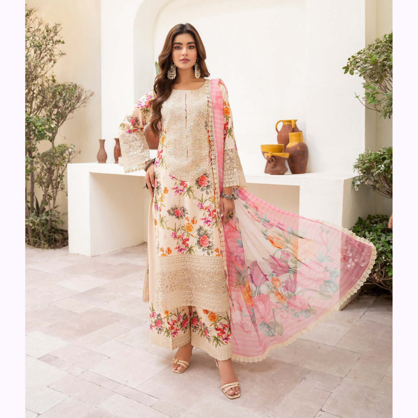 "Aina II" Embroidered Printed Lawn 3 Pc Collection by Karma Collection