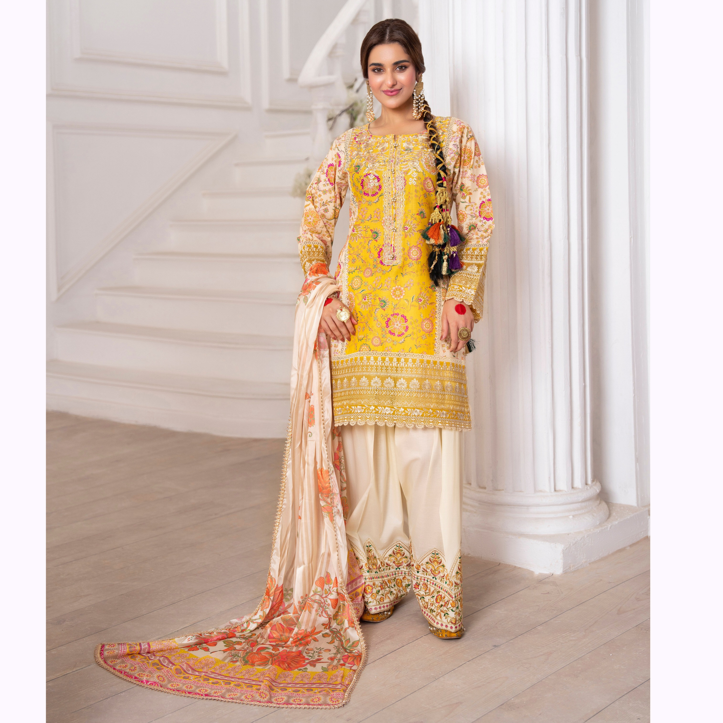 3 Pc Luxury Embroidered trendy Farshi Shalwar Collection | Eid Wear | karma collection