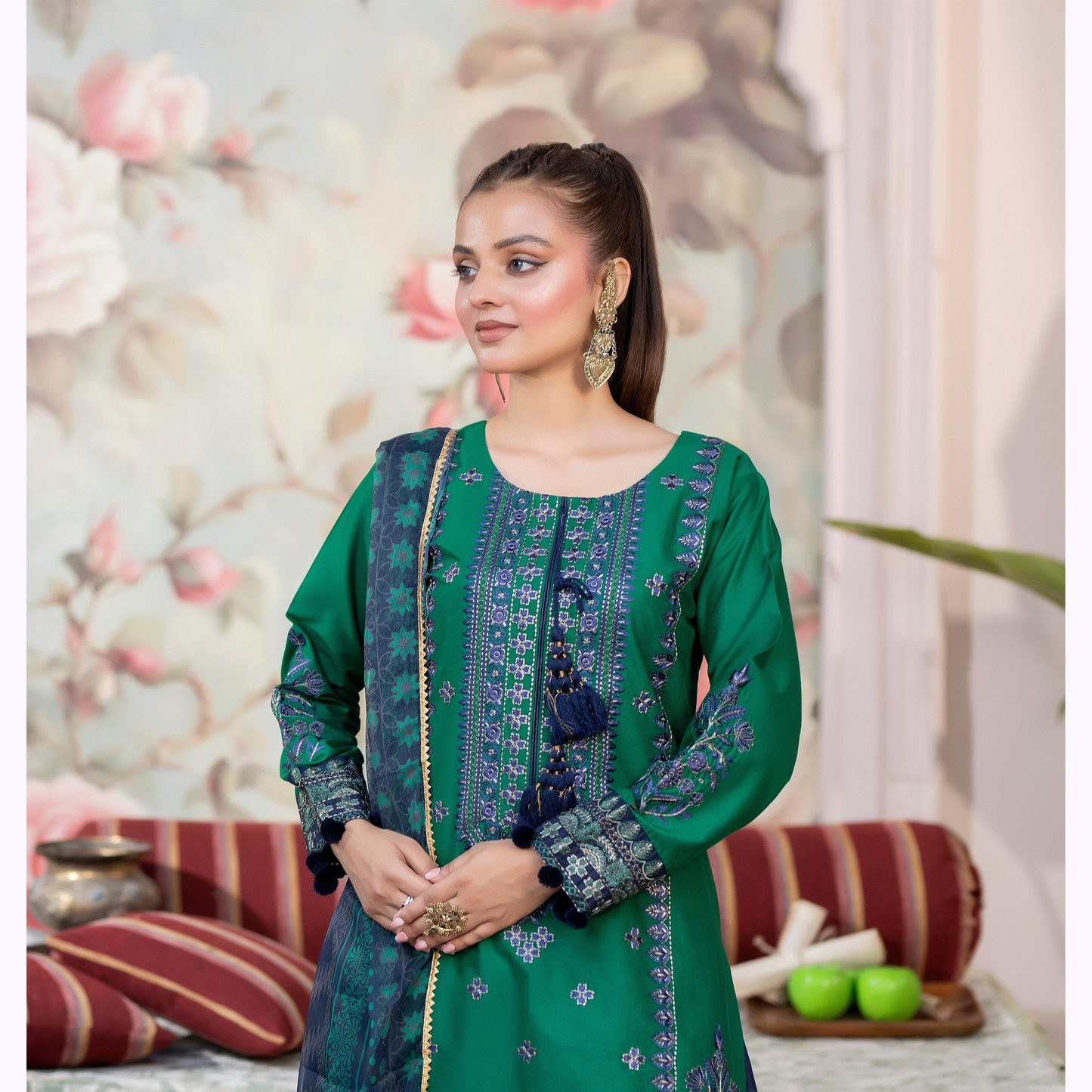 KC-1452 Trendy farshi Shalwar Embroidered Cotton Collection Ready to Wear 3 Pc - Karma Collection
