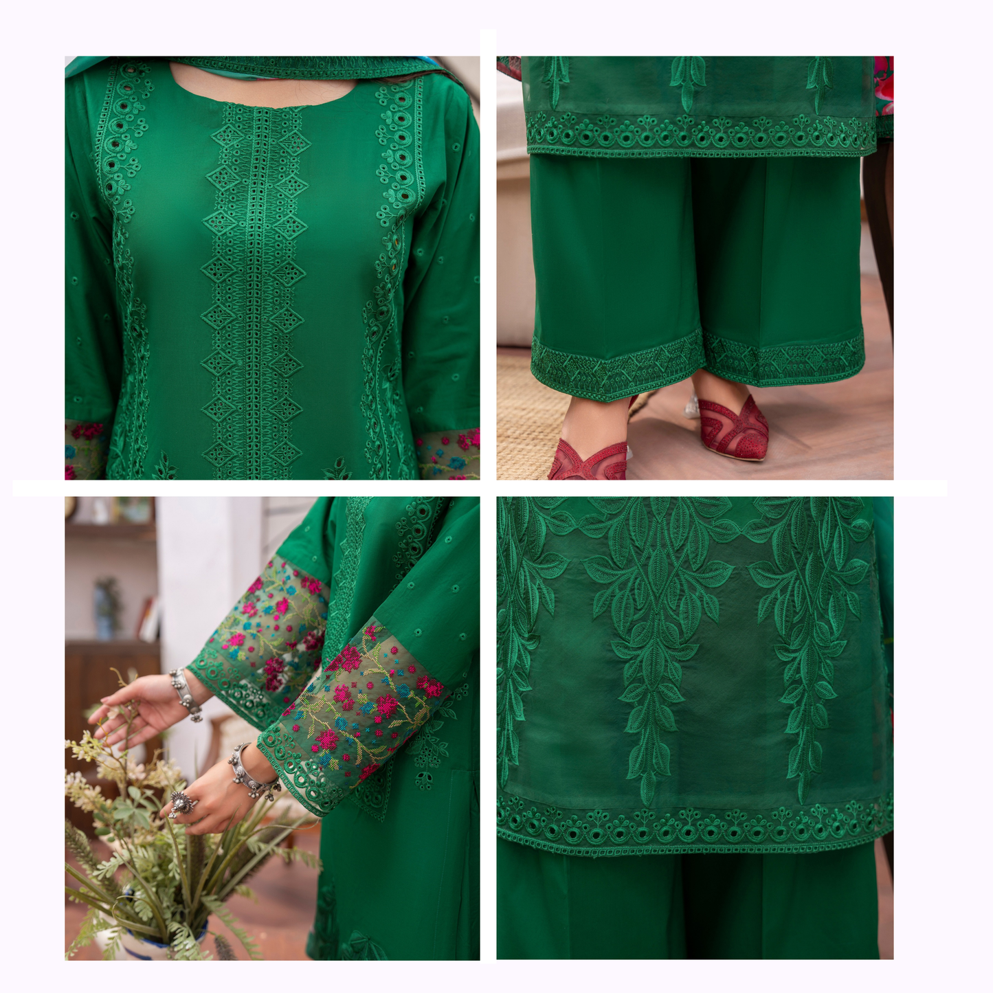 KC-1485 Embroidered Luxury Chikankari Cambric Cotton Collection | Ready to Wear | Karma Collection