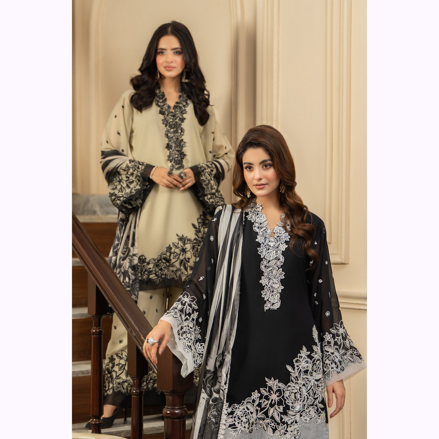 F-469 Embroidered Georgette Chiffon Collection by karma Collection