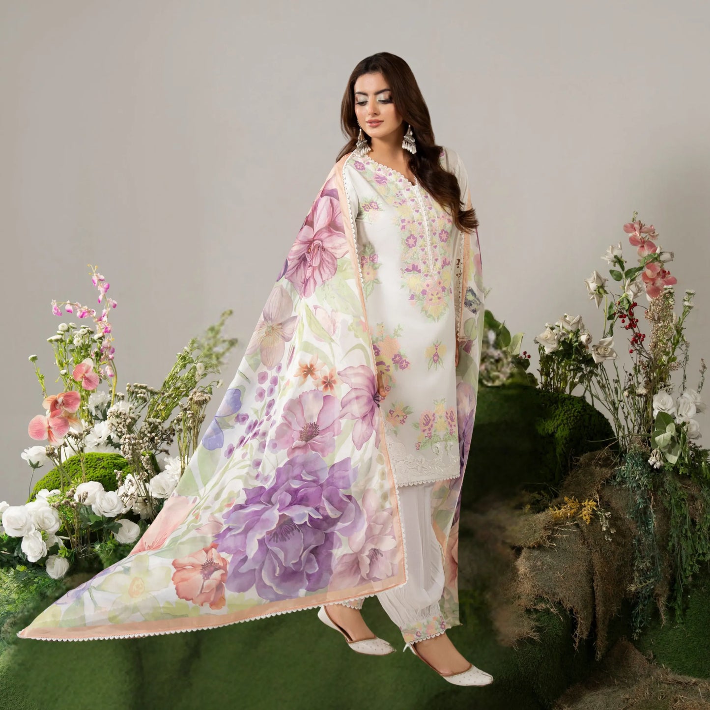 KC-1586 "AYRA" Embroidered Cambric Cotton Collection by Karma Collection