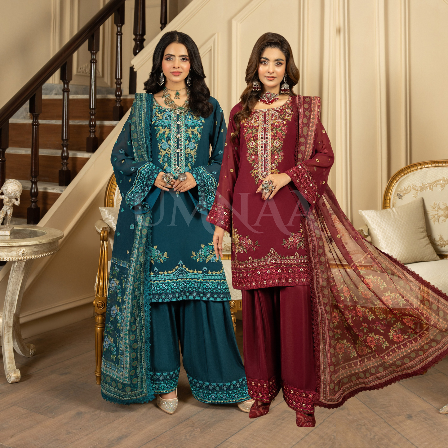 F-467 Embroidered Georgette Chiffon Collection by karma Collection