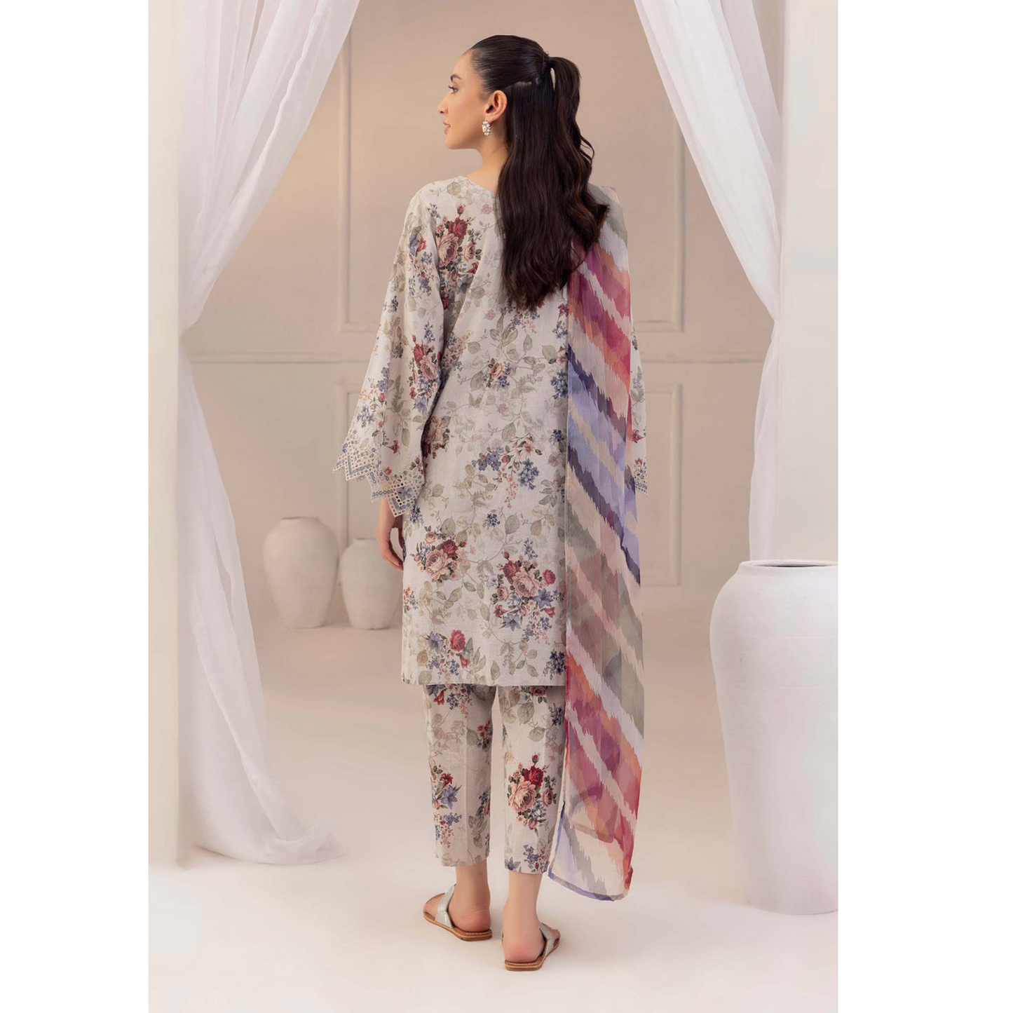 Soft Amber 3 Pc Printed Khaddar Ready to Wear Dress - Adan's libas