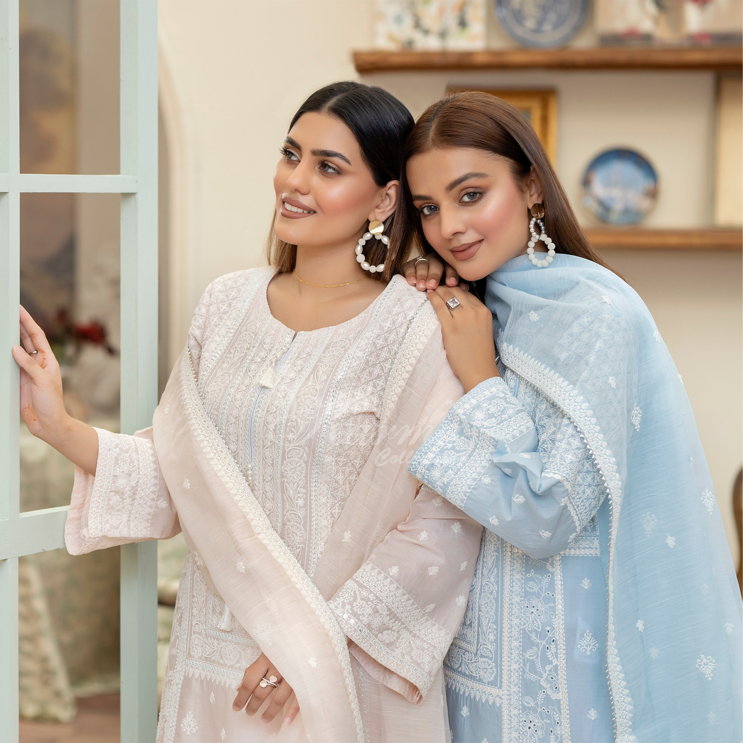 KC-1457 Embroidered Chikenkari Cotton Collection Ready to Wear 3 Pc - Karma Collection