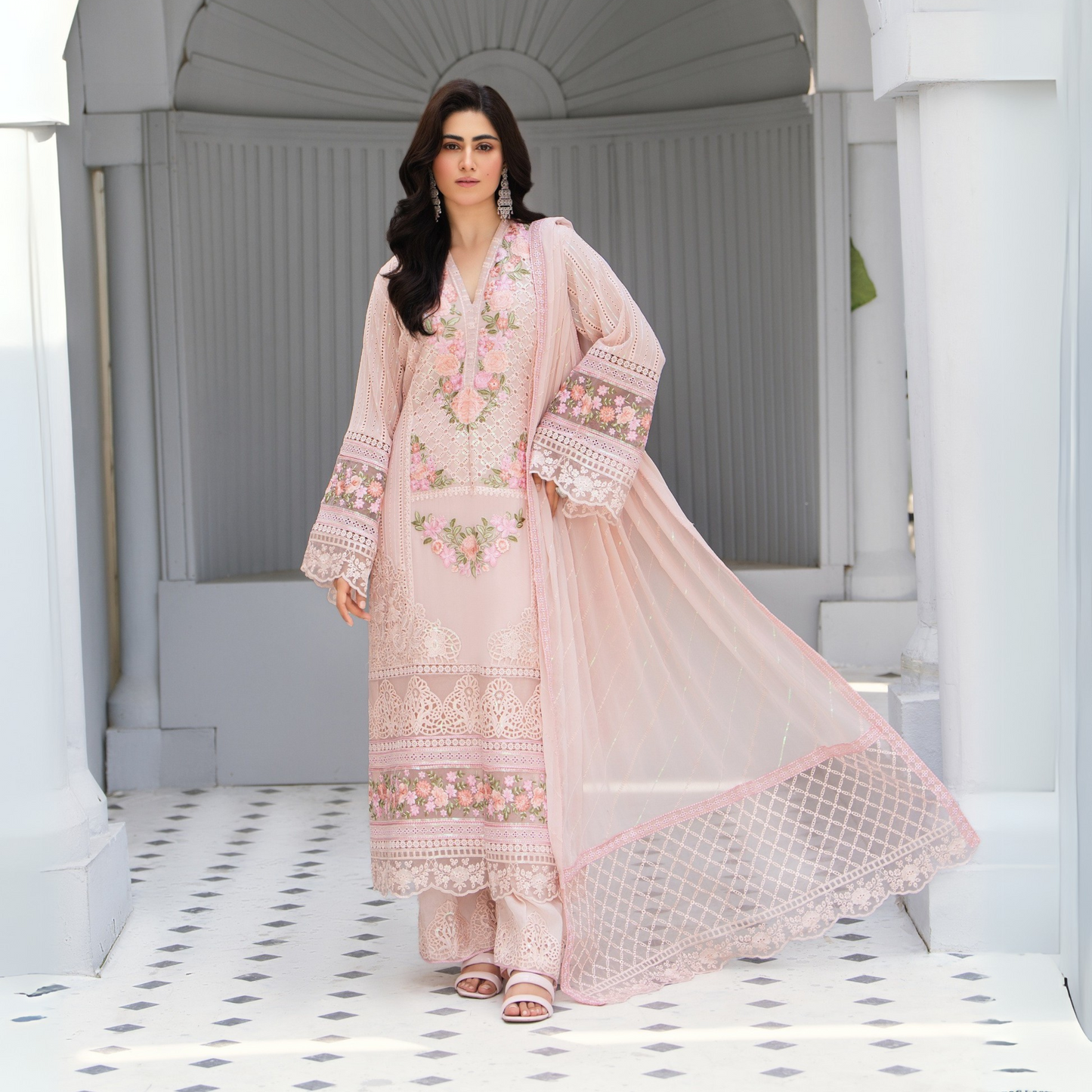 3 Piece Luxury Chiffon Ready to Wear Collection | karma Collection UMKC0902