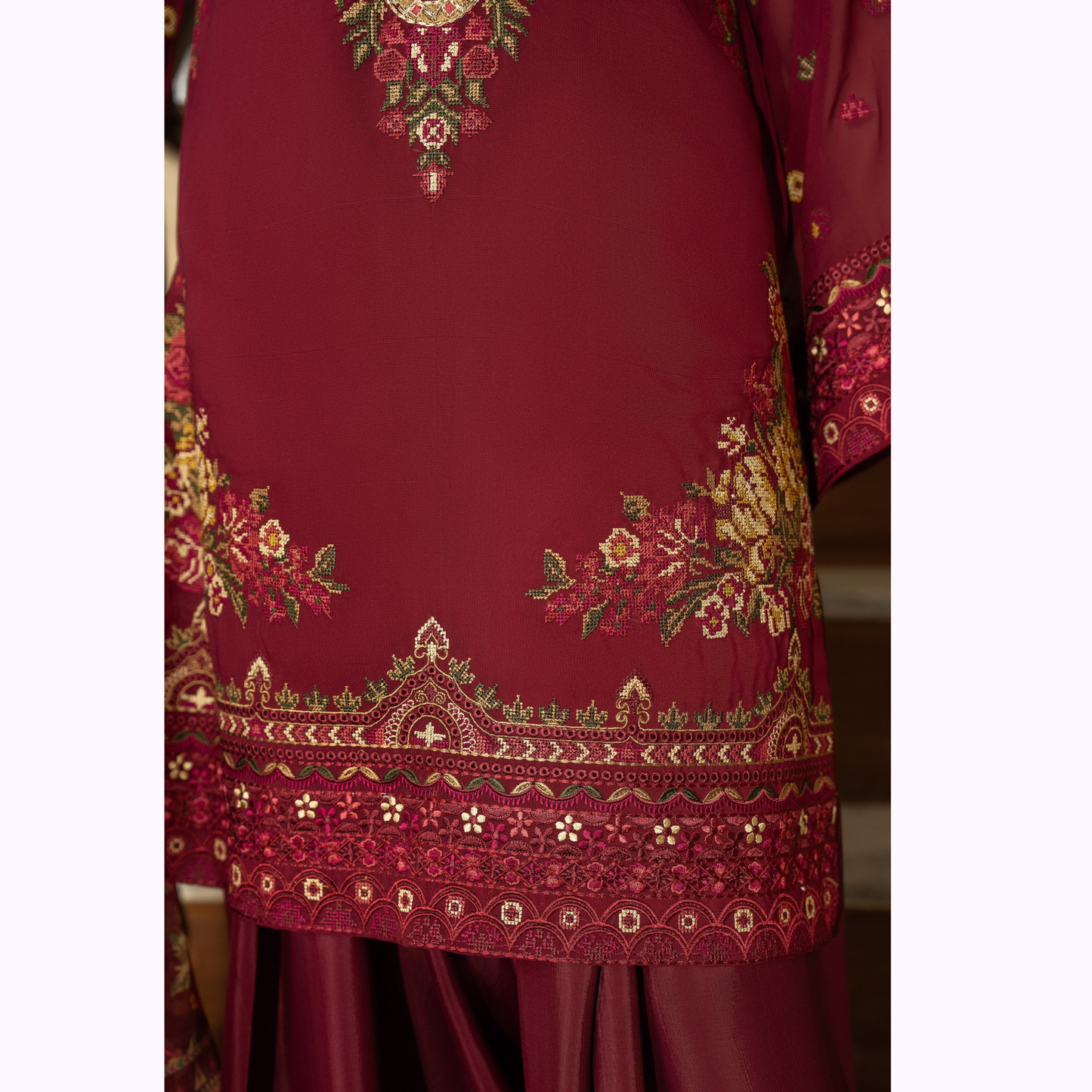 F-467 Embroidered Georgette Chiffon Collection by karma Collection