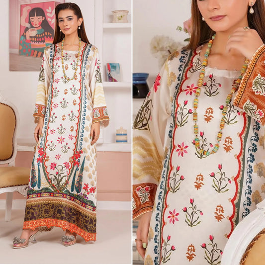 UA-312 Printed Shamooz Silk Printed Kaftan Style Co-Ord Set| Umnaa
