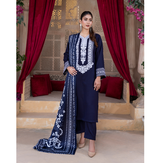 3 Pc Embroidered Dhanak Ready to Wear Dress - Raniya.h | UMRAH0501