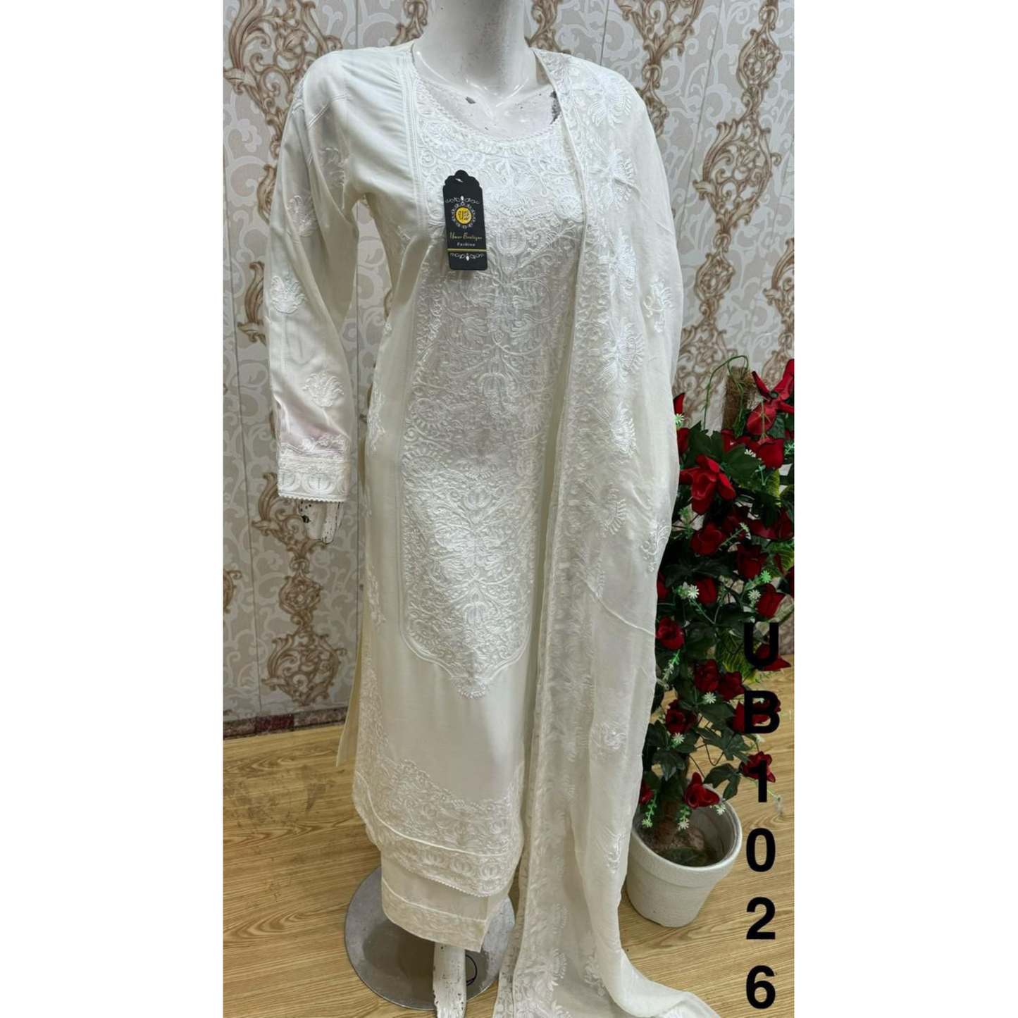 3 Pc Embroidered Linen Dress |Ready to Wear| UB