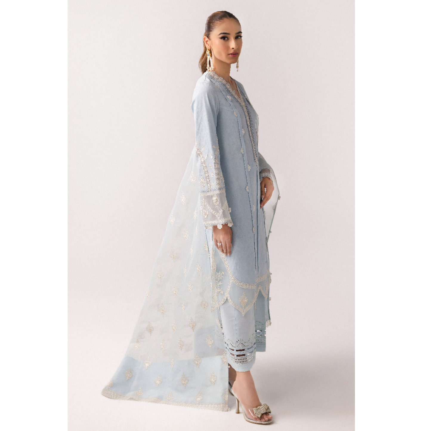 3 Pc Festive Embroidered Collection | Ready to Wear | Qalamkar