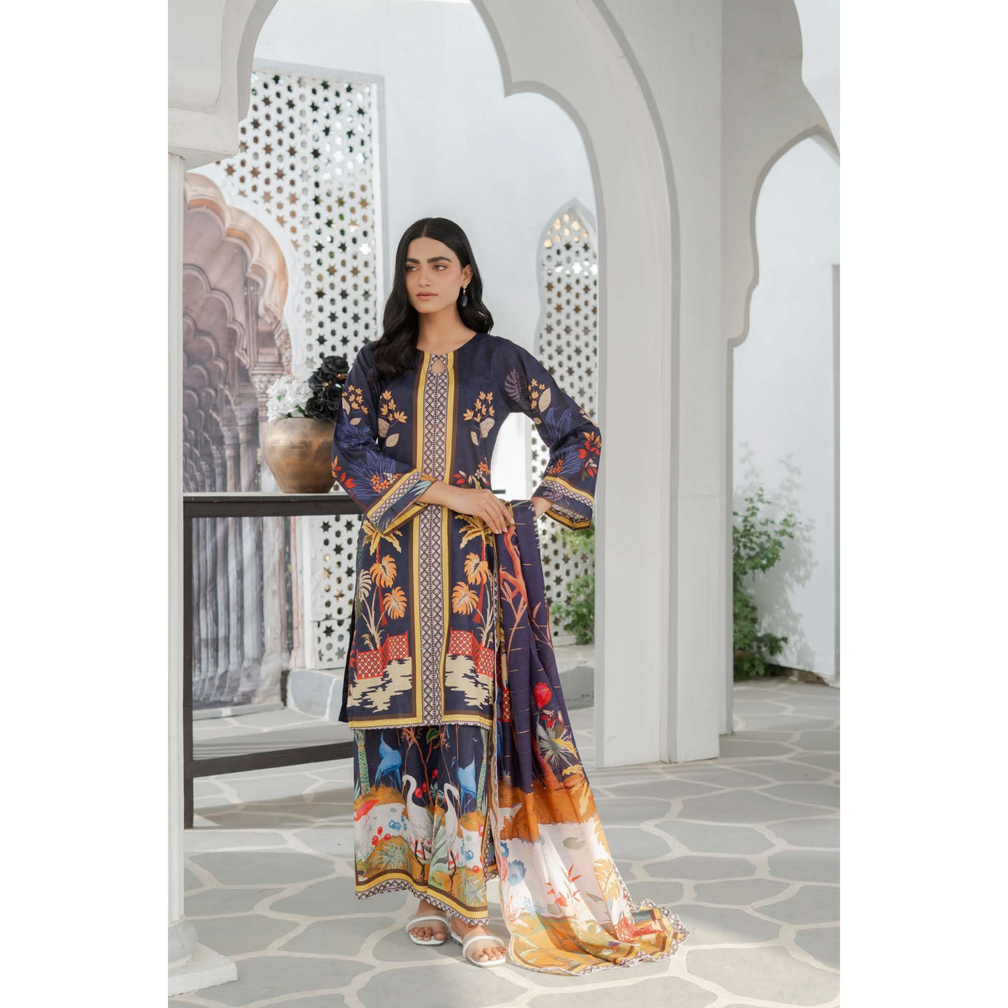 UMRZ-46 3 Pc Pakistani Printed Summer Lawn Collection by Rangz