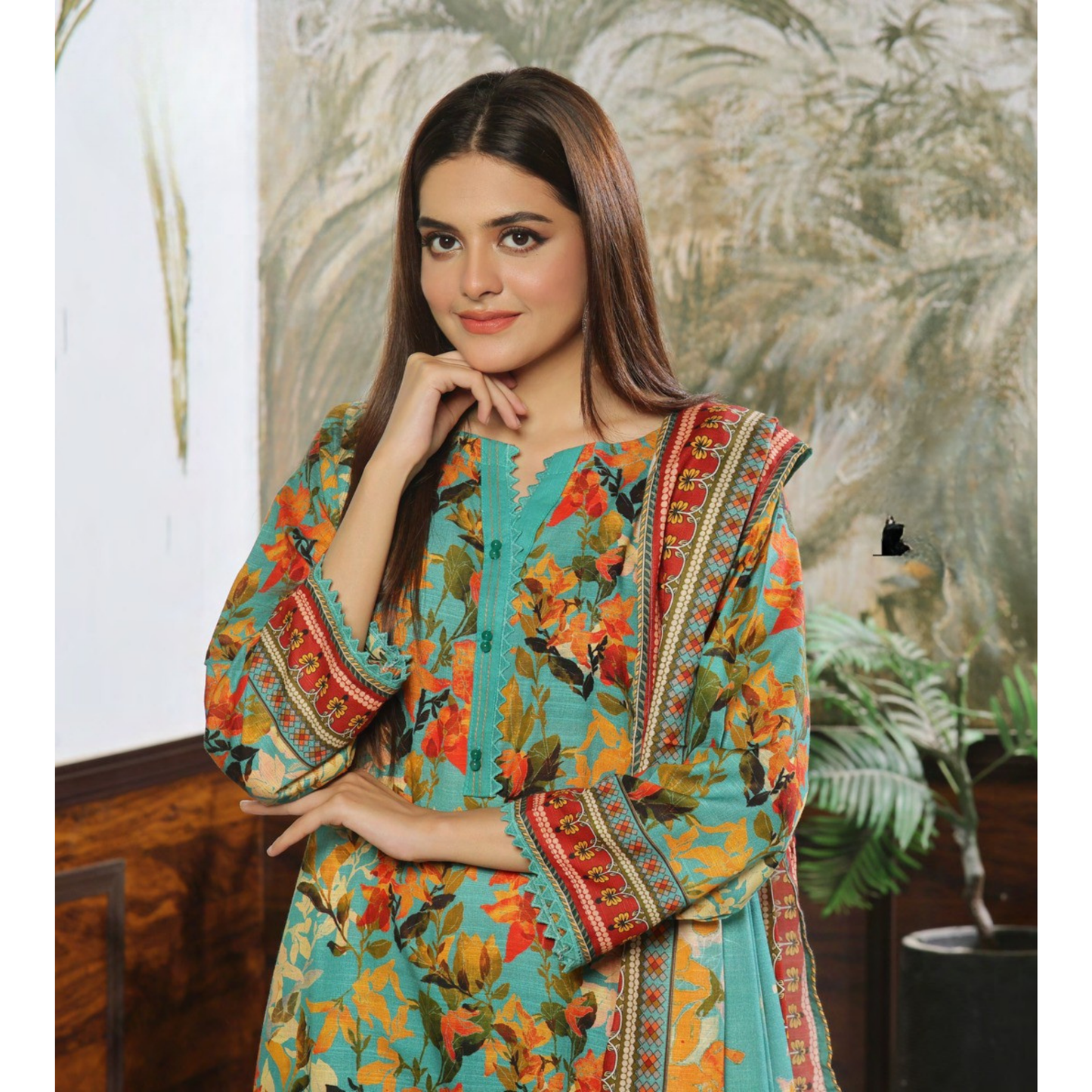 USN-15 Printed Khaddar 3 Pc Collection Set by Saphron