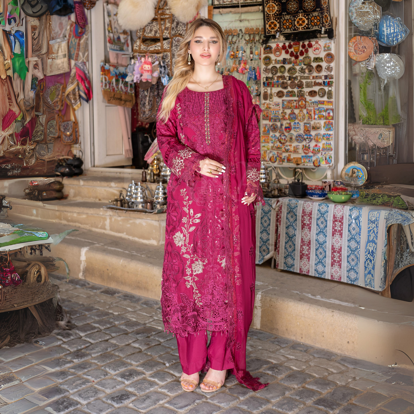 UA-114 Luxury Embroidered Chiffon Collection | Ready to Wear | Umnaa