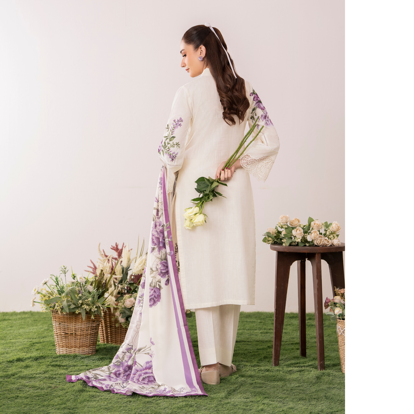 UA-119 Embroidered khaddar 3 Pc Collection | Ready to Wear | Umnaa