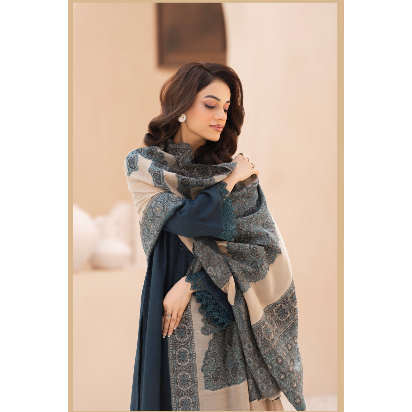 RA-23 Dhanak Dress with Kashmiri Wool Shawl 3 Pc Collection |Ready to Wear | Winter Collection | Raniya.h