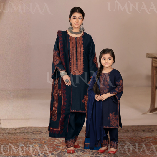 UA-162 Embroidered Slub Linen Farshi Shalwar Collection | Ready by Wear | Pakistani Dress Asian Clothes Umnaa