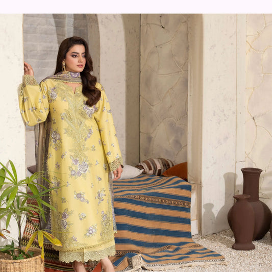 KC-1569 "Tabeer" Embroidered Festive Cambric Cotton Collection by Karma Collection