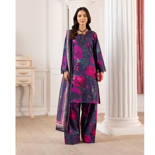 RA-15 Embroidered Trending Printed Farshi Shalwar Lawn Collection 3 Pc | Raniya.h