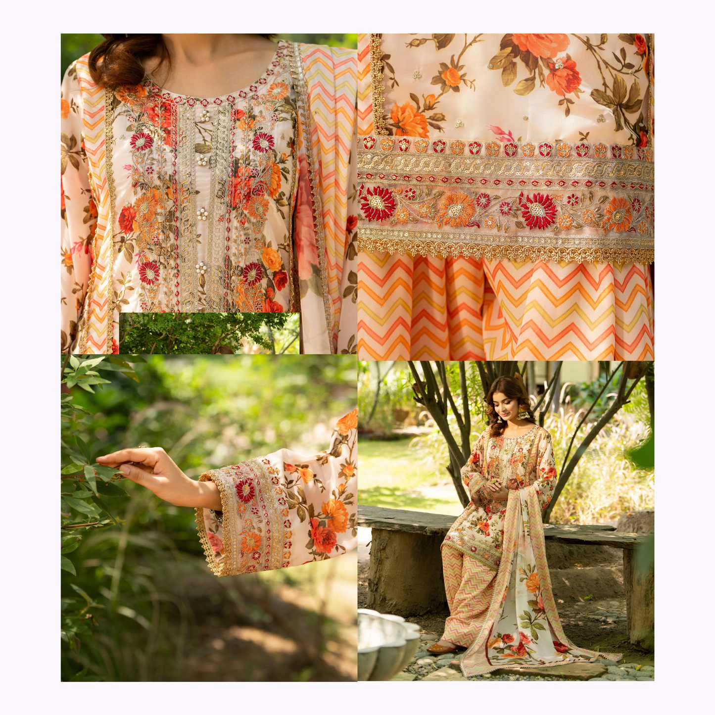 "Khumaar" Embroidered Georgette Collection by karma Collection Asian Wear Pakistani Dresses